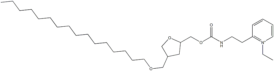 2-[2-[N-[[(Tetrahydro-4-hexadecyloxymethylfuran)-2-yl]methoxycarbonyl]amino]ethyl]-1-ethylpyridinium 结构式