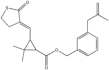 3-[[(3E)-2-Oxothiolan-3-ylidene]methyl]-2,2-dimethylcyclopropanecarboxylic acid 3-(2-methyl-2-propenyl)benzyl ester 结构式