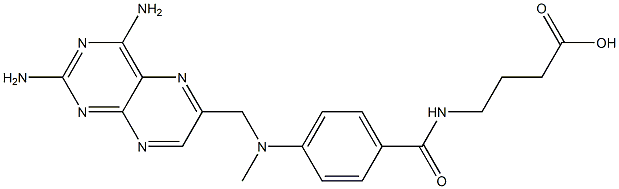 4-[p-[[(2,4-Diamino-6-pteridinyl)methyl]methylamino]benzoylamino]butyric acid 结构式