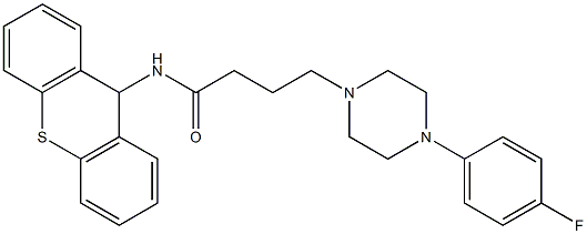 4-[4-(4-Fluorophenyl)-1-piperazinyl]-N-(9H-thioxanthen-9-yl)butyramide 结构式