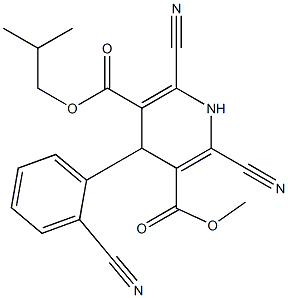 4-(2-Cyanophenyl)-2-cyano-6-cyano-1,4-dihydropyridine-3,5-dicarboxylic acid 3-methyl 5-isobutyl ester 结构式