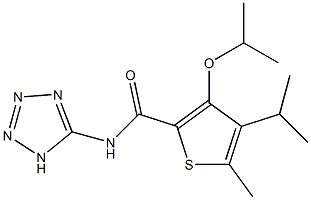 3-Isopropyloxy-4-isopropyl-5-methyl-N-(1H-tetrazol-5-yl)thiophene-2-carboxamide 结构式