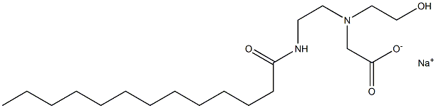 N-(2-Hydroxyethyl)-N-[2-(tridecanoylamino)ethyl]aminoacetic acid sodium salt 结构式