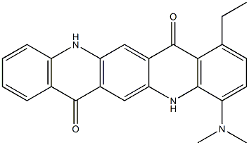 4-(Dimethylamino)-1-ethyl-5,12-dihydroquino[2,3-b]acridine-7,14-dione 结构式