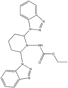 1-(Ethoxycarbonylamino)-2,6-bis(1H-benzotriazol-1-yl)piperidine 结构式