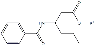 3-Benzoylaminohexanoic acid potassium salt 结构式