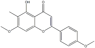 2-(4-Methoxyphenyl)-5-hydroxy-6-methyl-7-methoxy-4H-1-benzopyran-4-one 结构式