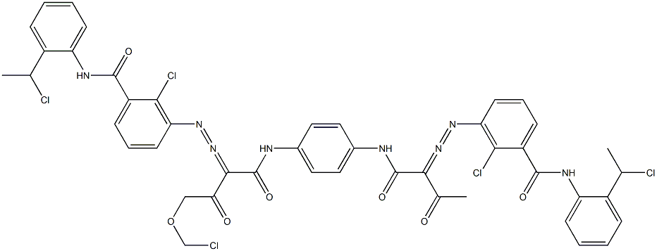 3,3'-[2-(Chloromethoxy)-1,4-phenylenebis[iminocarbonyl(acetylmethylene)azo]]bis[N-[2-(1-chloroethyl)phenyl]-2-chlorobenzamide] 结构式