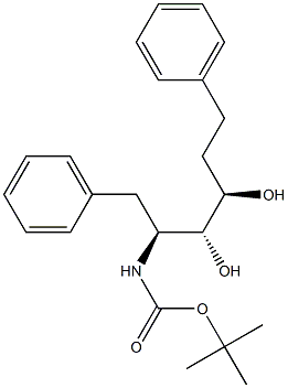 N-[(1S,2R,3R)-1-Benzyl-2,3-dihydroxy-5-phenylpentyl]carbamic acid tert-butyl ester 结构式