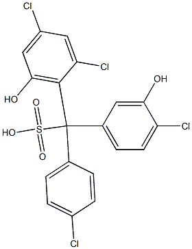 (4-Chlorophenyl)(4-chloro-3-hydroxyphenyl)(2,4-dichloro-6-hydroxyphenyl)methanesulfonic acid 结构式