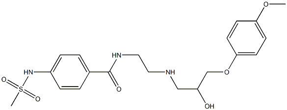 4-Methylsulfonylamino-N-[2-[2-hydroxy-3-(4-methoxyphenoxy)propylamino]ethyl]benzamide 结构式