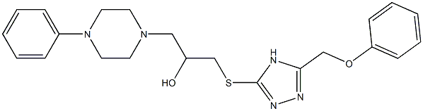 1-[[5-(Phenoxymethyl)-4H-1,2,4-triazol-3-yl]thio]-3-(4-phenylpiperazino)-2-propanol 结构式