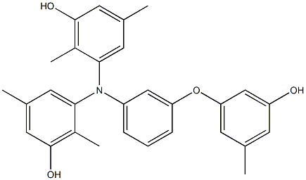 N,N-Bis(3-hydroxy-2,5-dimethylphenyl)-3-(3-hydroxy-5-methylphenoxy)benzenamine 结构式