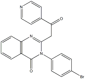3-(4-Bromophenyl)-2-(4-pyridinylcarbonylmethyl)quinazolin-4(3H)-one 结构式
