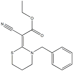 (E)-Cyano[(3-benzyl-3,4,5,6-tetrahydro-2H-1,3-thiazin)-2-ylidene]acetic acid ethyl ester 结构式