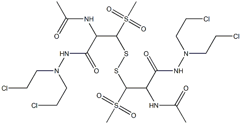 3,3'-Dithiobis[N',N'-bis(2-chloroethyl)-2-acetylamino-3-methylsulfonylpropionic acid hydrazide] 结构式