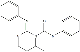 2-Phenylimino-3-(methyl(phenyl)aminocarbonyl)-4-methyltetrahydro-2H-1,3-thiazine 结构式