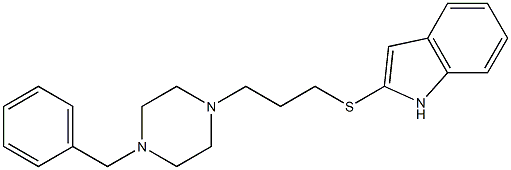 2-[3-[4-(Phenylmethyl)piperazino]propylthio]-1H-indole 结构式