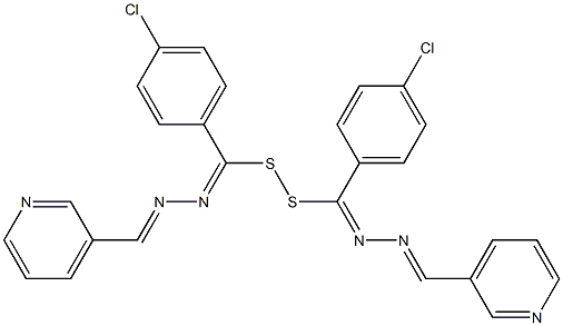 (1E,3E,7E,9E)-4,7-Bis(4-chlorophenyl)-1,10-bis(3-pyridinyl)-5,6-dithia-2,3,8,9-tetraazadeca-1,3,7,9-tetrene 结构式