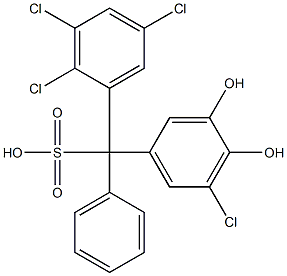 (5-Chloro-3,4-dihydroxyphenyl)(2,3,5-trichlorophenyl)phenylmethanesulfonic acid 结构式