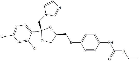 [4-[[[(2R,4R)-2-(2,4-Dichlorophenyl)-2-(1H-imidazol-1-ylmethyl)-1,3-dioxolan-4-yl]methyl]thio]phenyl]carbamic acid ethyl ester 结构式