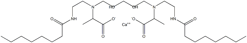 Bis[2-[N-(3-hydroxypropyl)-N-[2-(octanoylamino)ethyl]amino]propionic acid]calcium salt 结构式