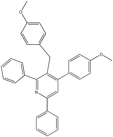 2,6-Diphenyl-3-(4-methoxybenzyl)-4-(4-methoxyphenyl)pyridine 结构式