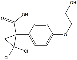 2,2-Dichloro-1-[4-(2-hydroxyethoxy)phenyl]cyclopropane-1-carboxylic acid 结构式