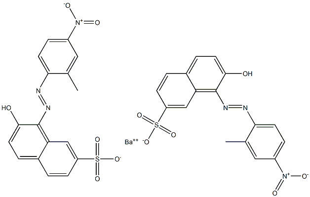 Bis[1-[(2-methyl-4-nitrophenyl)azo]-2-hydroxy-7-naphthalenesulfonic acid]barium salt 结构式