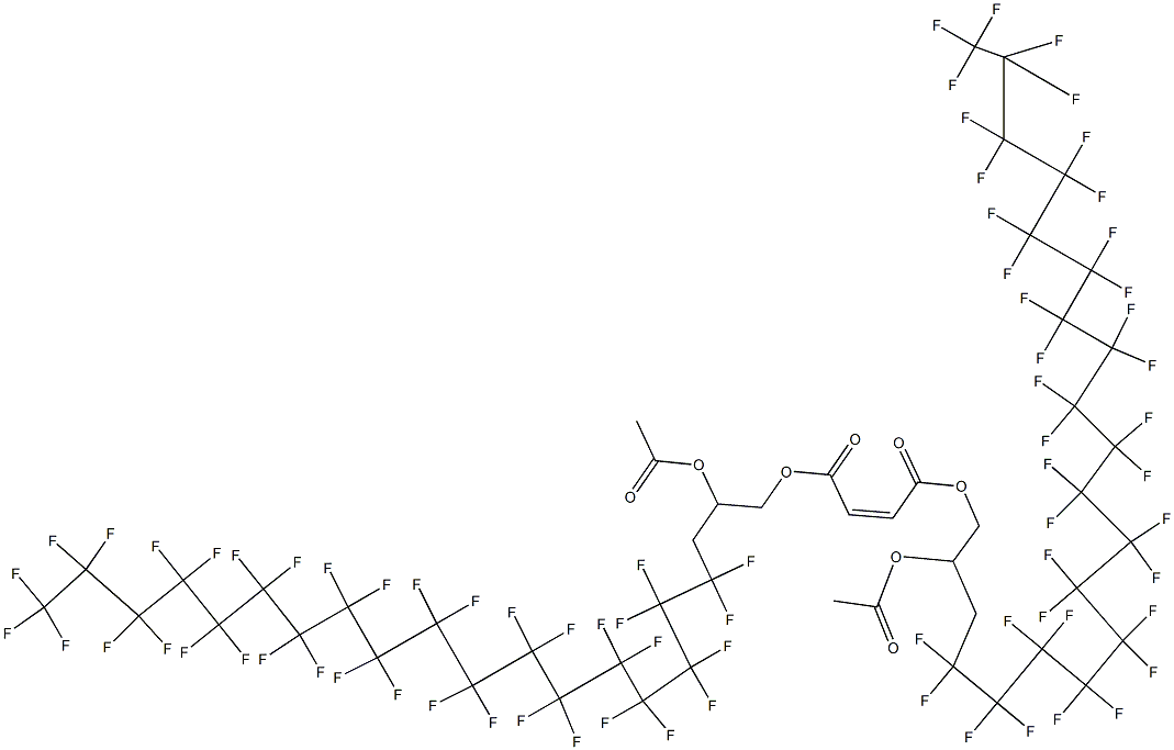 Maleic acid bis(2-acetyloxy-4,4,5,5,6,6,7,7,8,8,9,9,10,10,11,11,12,12,13,13,14,14,15,15,16,16,17,17,18,18,19,19,20,20,21,21,21-heptatriacontafluorohenicosyl) ester 结构式