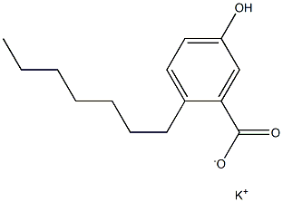 2-Heptyl-5-hydroxybenzoic acid potassium salt 结构式