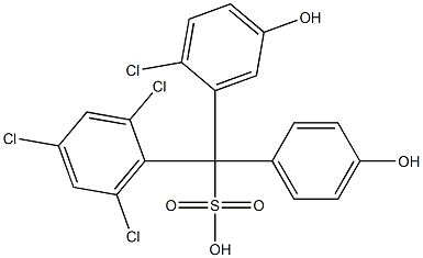 (2-Chloro-5-hydroxyphenyl)(2,4,6-trichlorophenyl)(4-hydroxyphenyl)methanesulfonic acid 结构式