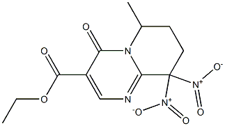 9,9-Dinitro-6-methyl-4-oxo-6,7,8,9-tetrahydro-4H-pyrido[1,2-a]pyrimidine-3-carboxylic acid ethyl ester 结构式