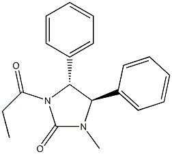[4R,5R,(+)]-4,5-Dihydro-4,5-diphenyl-1-methyl-3-propionyl-1H-imidazole-2(3H)-one 结构式