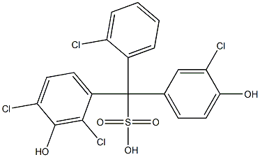 (2-Chlorophenyl)(3-chloro-4-hydroxyphenyl)(2,4-dichloro-3-hydroxyphenyl)methanesulfonic acid 结构式