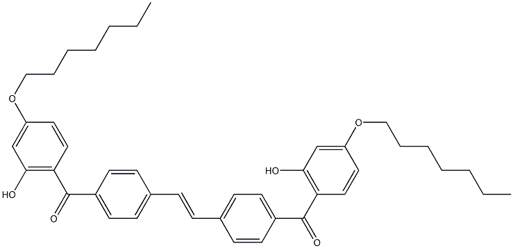 6,6'-[(Ethene-1,2-diyl)bis(4,1-phenylenecarbonyl)]bis(3-heptyloxyphenol) 结构式