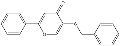 2-Phenyl-5-(benzylthio)-4H-pyran-4-one 结构式