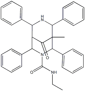 N-Ethyl-5-methyl-9-oxo-2,4,6,8-tetraphenyl-3,7-diazabicyclo[3.3.1]nonane-3-carboxamide 结构式