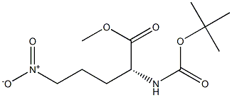 [R,(+)]-2-[(tert-Butyloxycarbonyl)amino]-5-nitrovaleric acid methyl ester 结构式