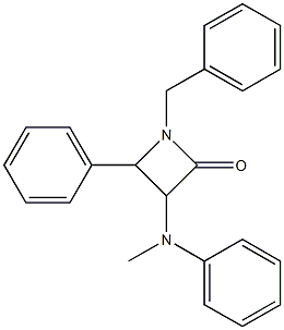 1-Benzyl-3-(methylphenylamino)-4-phenylazetidin-2-one 结构式