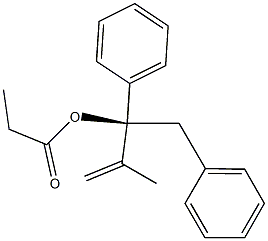 (+)-Propionic acid (S)-1-benzyl-2-methyl-1-phenylallyl ester 结构式