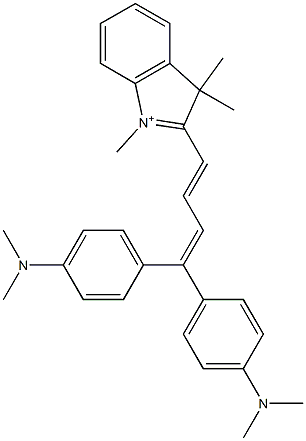 2-[4,4-Bis[4-(dimethylamino)phenyl]-1,3-butadienyl]-1,3,3-trimethyl-3H-indolium 结构式