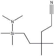 Dimethyl(dimethylamino)(5-cyano-3,3-dimethylpentyl)silane 结构式