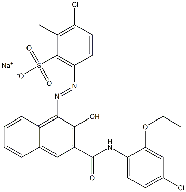 3-Chloro-2-methyl-6-[[3-[[(4-chloro-2-ethoxyphenyl)amino]carbonyl]-2-hydroxy-1-naphtyl]azo]benzenesulfonic acid sodium salt 结构式