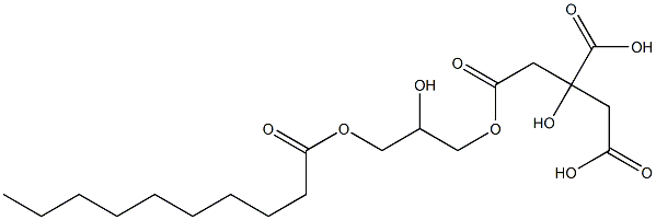 Citric acid dihydrogen 1-(2-hydroxy-3-decanoyloxypropyl) ester 结构式