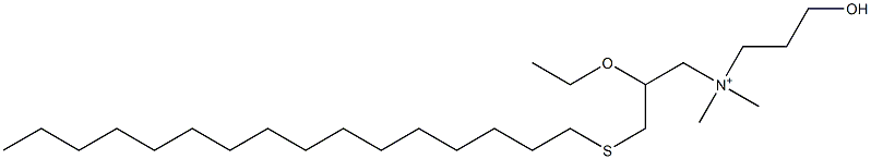 3-Hexadecylthio-2-ethoxy-N-(3-hydroxypropyl)-N,N-dimethylpropan-1-aminium 结构式