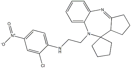 9-[2-(2-Chloro-4-nitroanilino)ethyl]-1,2,3,9,10,10a-hexahydrospiro[benzo[b]cyclopenta[e][1,4]diazepine-10,1'-cyclopentane] 结构式