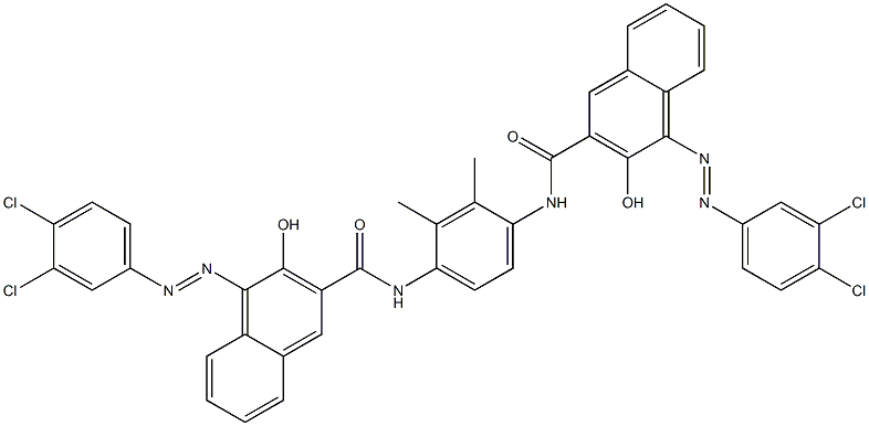 1,4-Bis[1-[(3,4-dichlorophenyl)azo]-2-hydroxy-3-naphtylcarbonylamino]-2,3-dimethylbenzene 结构式