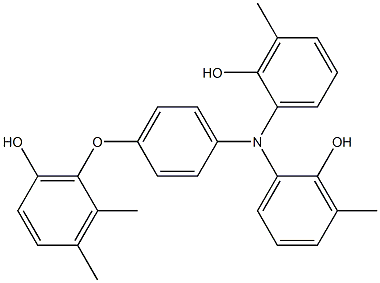 N,N-Bis(2-hydroxy-3-methylphenyl)-4-(6-hydroxy-2,3-dimethylphenoxy)benzenamine 结构式