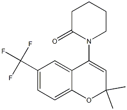 1-(6-Trifluoromethyl-2,2-dimethyl-2H-1-benzopyran-4-yl)piperidin-2-one 结构式